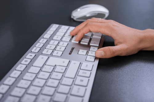 CHERRY DW 9100 SLIM Bluetooth Keyboard and Mouse in Silver